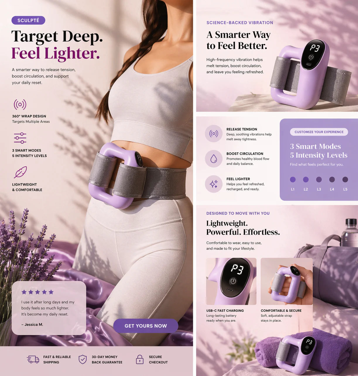 ZenBelt smart neck and shoulder massager device